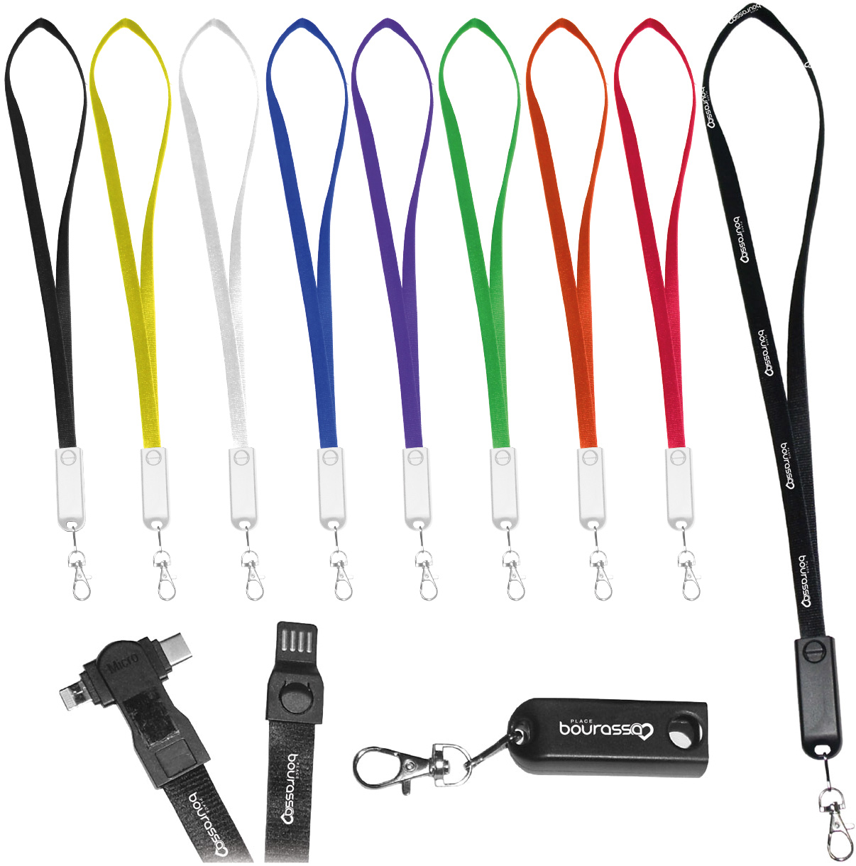 Lanyard 3 in 1 USB Adapter Charging Cable